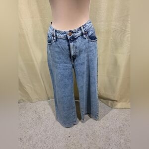Lane Bryant Light Blue Acid Wash Jeans. Size 14. Wide Leg. 31in Inseam